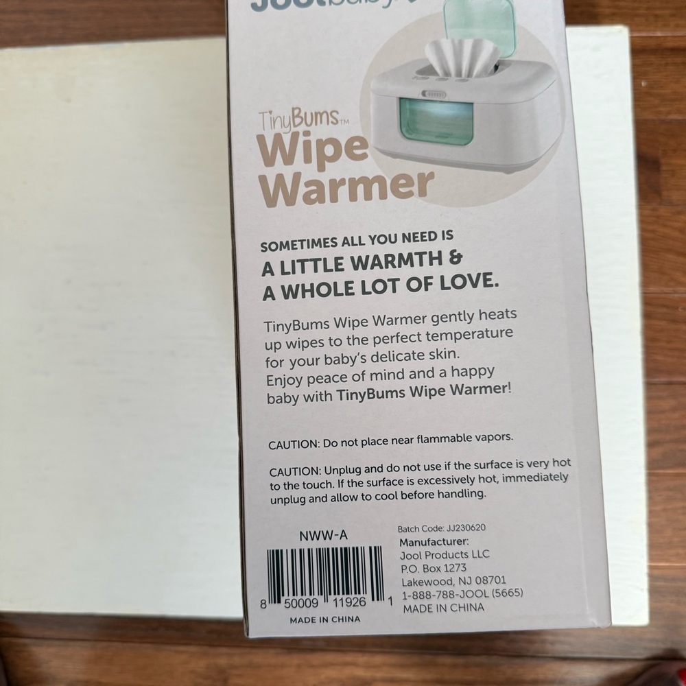 Joolbaby tinyBums wipe warmer soft led nightlight fits standard wipes new in box